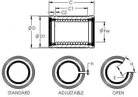 Outer Diameter (mm) AST LBB 8 UU Linear Bearings